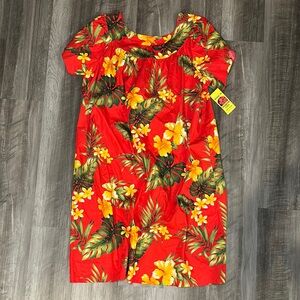 Puanani by RJC Hawaiian Tropical Floral Cotton Dress - 1XL